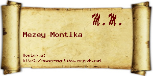 Mezey Montika névjegykártya